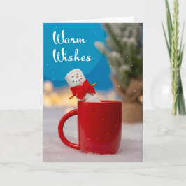 Cartão De Festividades Feliz Natal para Qualquer Homem de Neve de Marshma