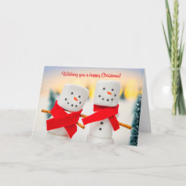 Cartão De Festividades Feliz Natal Para Qualquer Homem de Neve de Marshma