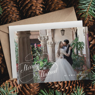 Cartão De Festividades Feliz Natal para recém casados