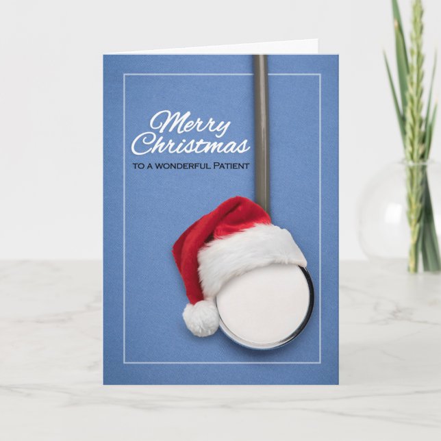Cartão De Festividades Feliz Natal para um Estetoscópio Maravilhoso Pacie (Frente)