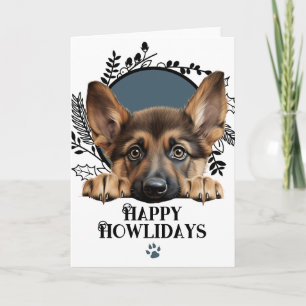 Cartão De Festividades Feliz Natal Pastor Alemão Cachorro