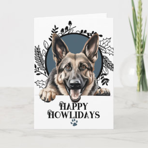 Cartão De Festividades Feliz Natal Pastor Alemão Howlidays Cachorro Natal