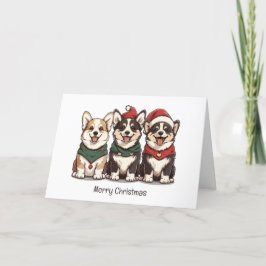 Cartão De Festividades Feliz Natal Pembroke Welsh Corgi Dogs