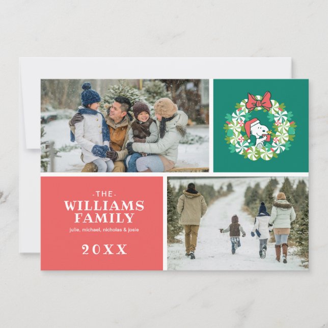 Cartão De Festividades Feliz Natal, Peppermint, Feriado Feriado (Frente)