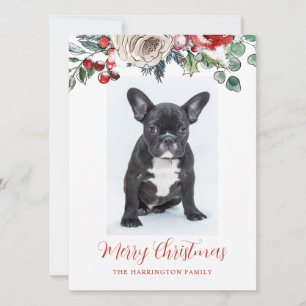 Cartão De Festividades Feliz Natal Personalizado Cachorrinho Bulldog Fran