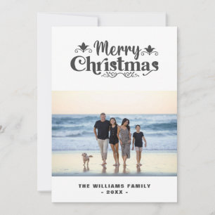 Cartão De Festividades Feliz Natal Personalizado Foto Simples Moderna
