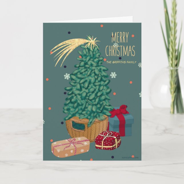 Cartão De Festividades Feliz Natal. Personalizável (Frente)