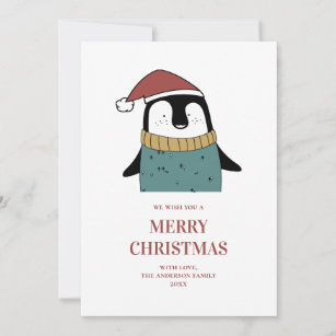 Cartão de Natal Feliz Natal Pinguim - Empório do Papai Noel