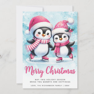 Cartão De Festividades Feliz Natal Pinguim Pinguim Pinguim Pecado Pintado
