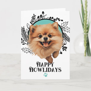 Cartão De Festividades Feliz Natal Pomerânia Howlidays