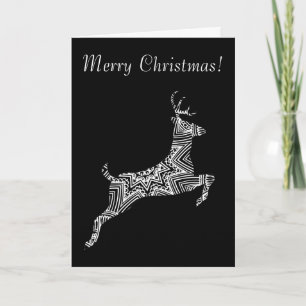 Cartão De Festividades Feliz Natal Prancing do teste padrão de Young Buck