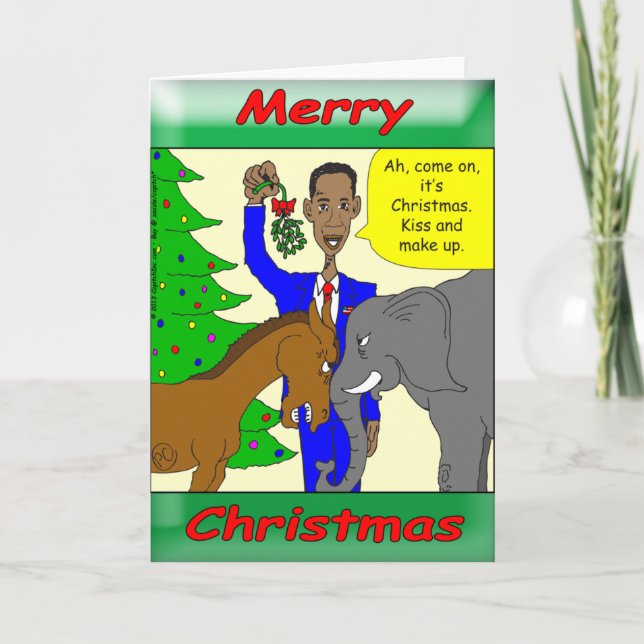 Cartão De Festividades Feliz Natal Presidente Obama (Frente)