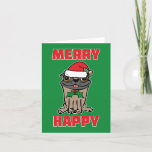 Cartão De Festividades Feliz Natal Pug