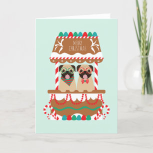 Cartão De Festividades Feliz Natal Pug Holiday Cães