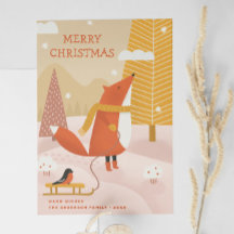 Feliz Natal. Raposa-de-bico-de-inverno