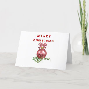 Cartão De Festividades Feliz Natal Red Bauble Card