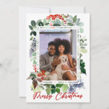 Feliz Natal Red Holly Fotografou Carro de Férias