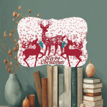 Feliz Natal Reindeer Snowflakes Família Personaliz