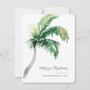 Cartão De Festividades Feliz Natal Roteiro de Palmeira Tropical