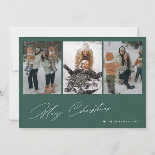 Cartão De Festividades Feliz Natal roteiro mínimo 3 foto verde