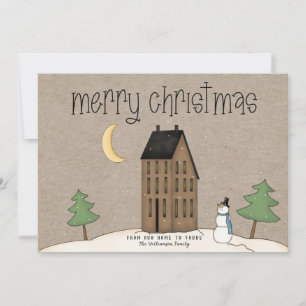 Cartão De Festividades Feliz Natal Rustic Country Holiday Card