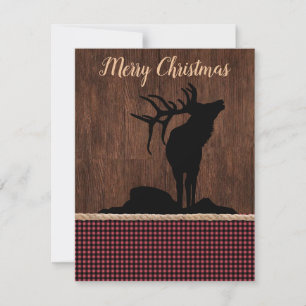 Cartão De Festividades Feliz Natal Rustic Elk