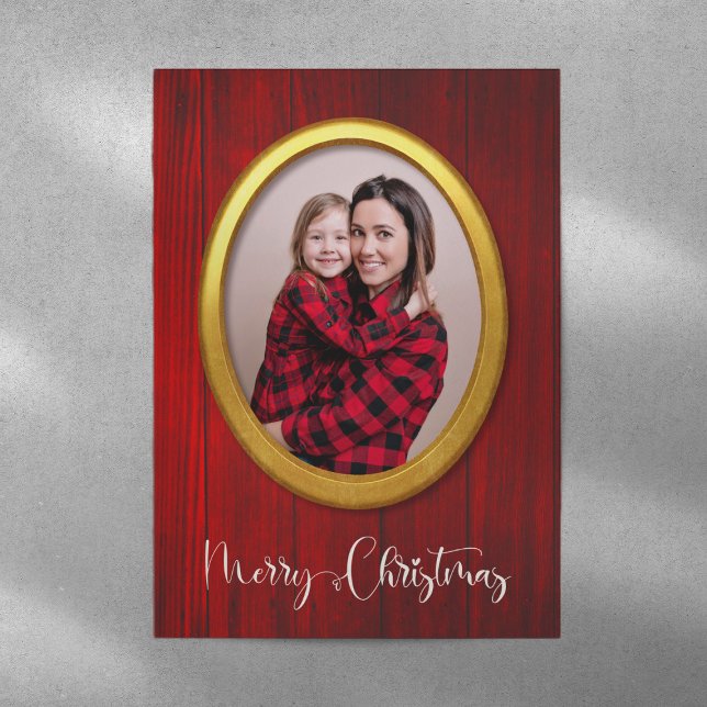 Cartão De Festividades Feliz Natal Rustic Engraçado Quadro de Engraçado A (Criador carregado)