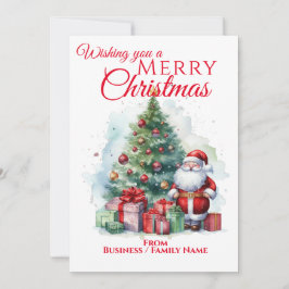 Cartão De Festividades Feliz Natal Santa Claus Flat