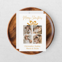 Feliz Natal Saudação Foto Colagem Dourada