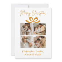 Feliz Natal Saudação Foto Colagem Dourada