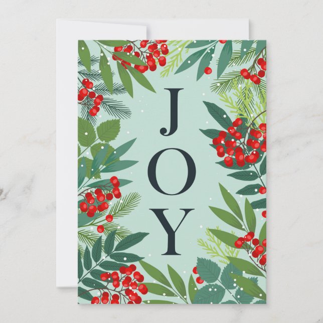 Cartão De Festividades Feliz Natal Saudações Corporativas JOY (Frente)