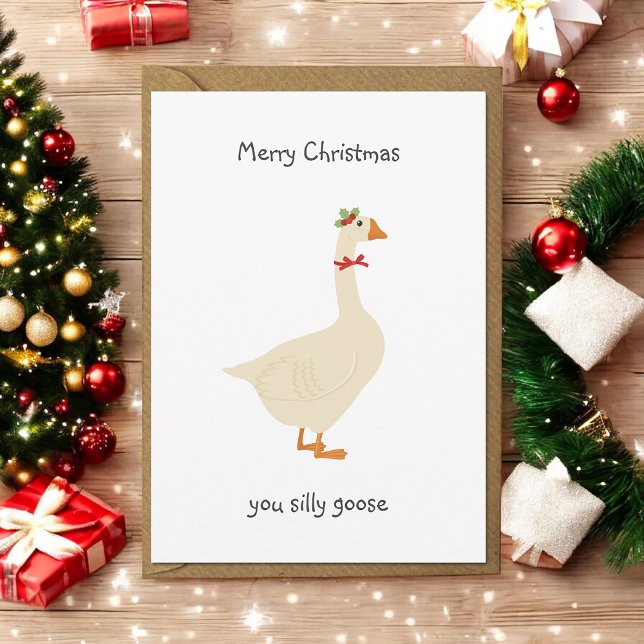 Cartão De Festividades Feliz Natal Seu Bobo Goose (Criador carregado)