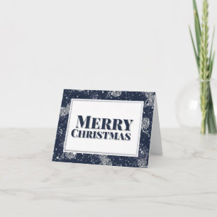 Cartão De Festividades Feliz Natal Silver Pinecones Noite