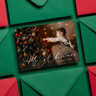 Cartão De Festividades Feliz Natal simples elegante foto de script