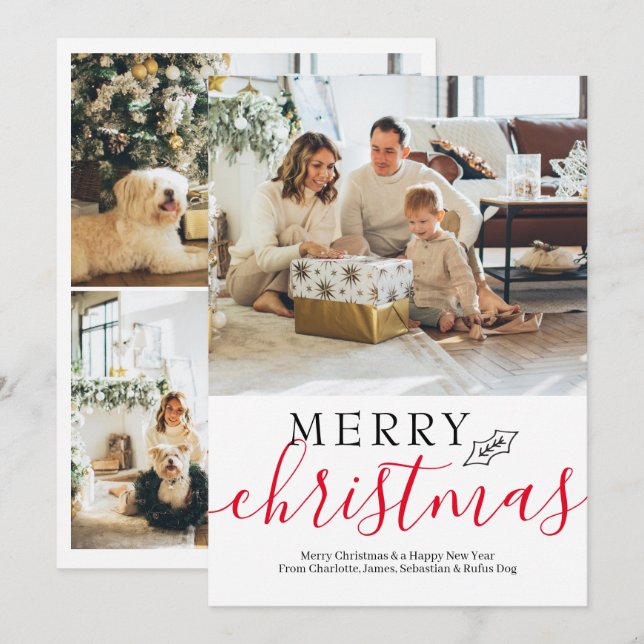 Cartão De Festividades Feliz Natal Simples Elegante Personalizado (Frente/Verso)