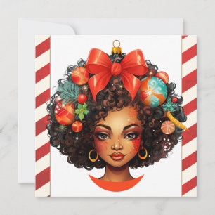 Cartão De Festividades Feliz Natal Sista Black Girl Xmas Magia Mulher