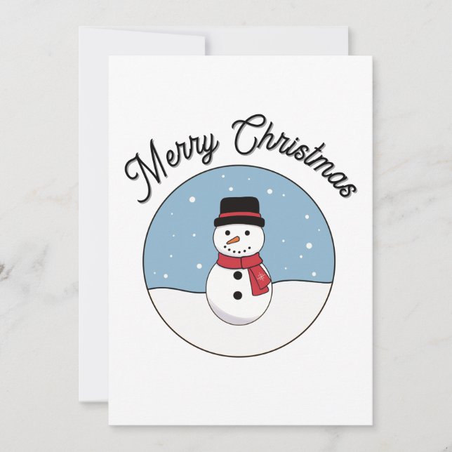Cartão De Festividades Feliz Natal Snowman (Frente)