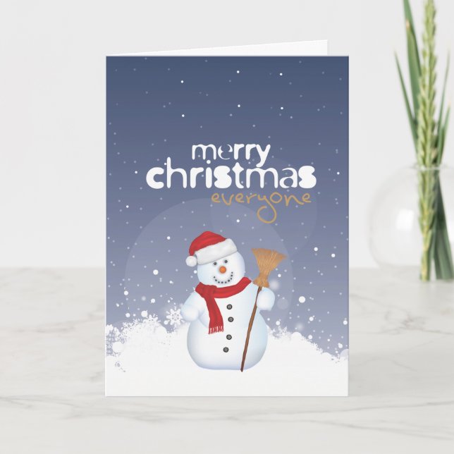 Cartão De Festividades Feliz Natal Snowman (Frente)