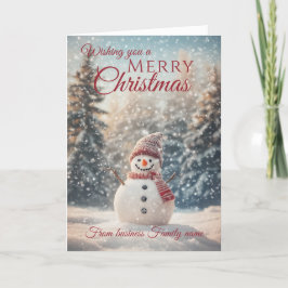 Cartão De Festividades Feliz Natal Snowman - Nome da Família de Empresas