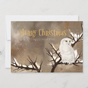 Cartão De Festividades Feliz Natal Snowy Owl