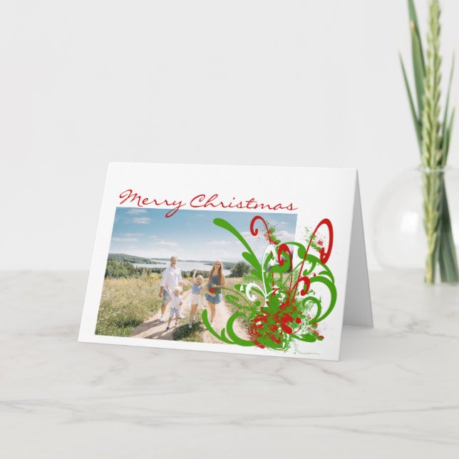 Cartão De Festividades Feliz Natal - Splat de Tinta Suave - Personalizado (Frente)