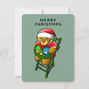 Cartão De Festividades Feliz Natal Teddy Bear