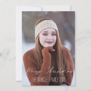 Cartão De Festividades Feliz Natal Tipografia de Letra Branca