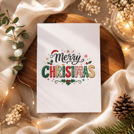 Cartão De Festividades Feliz Natal Tipografia Festiva Design