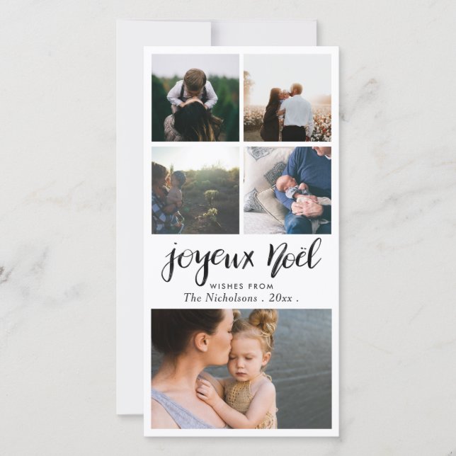 Cartão De Festividades Feliz Natal Tipografia Minimalista Foto de Natal (Frente)