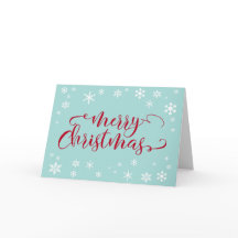 Feliz Natal Tipografia Vermelha em Azul de Ovo de 