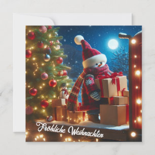 Cartão De Festividades Feliz Natal transportador trazendo presentes