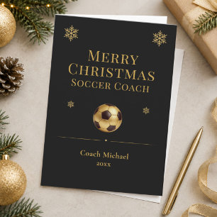 Cartão De Festividades Feliz Natal Treinador de Futebol Personalizado