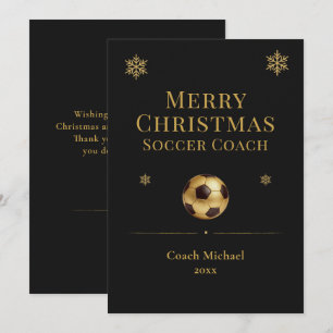 Cartão De Festividades Feliz Natal Treinador de Futebol Personalizado
