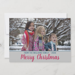 Cartão De Festividades Feliz Natal Trendy Pink Brush Script Foto